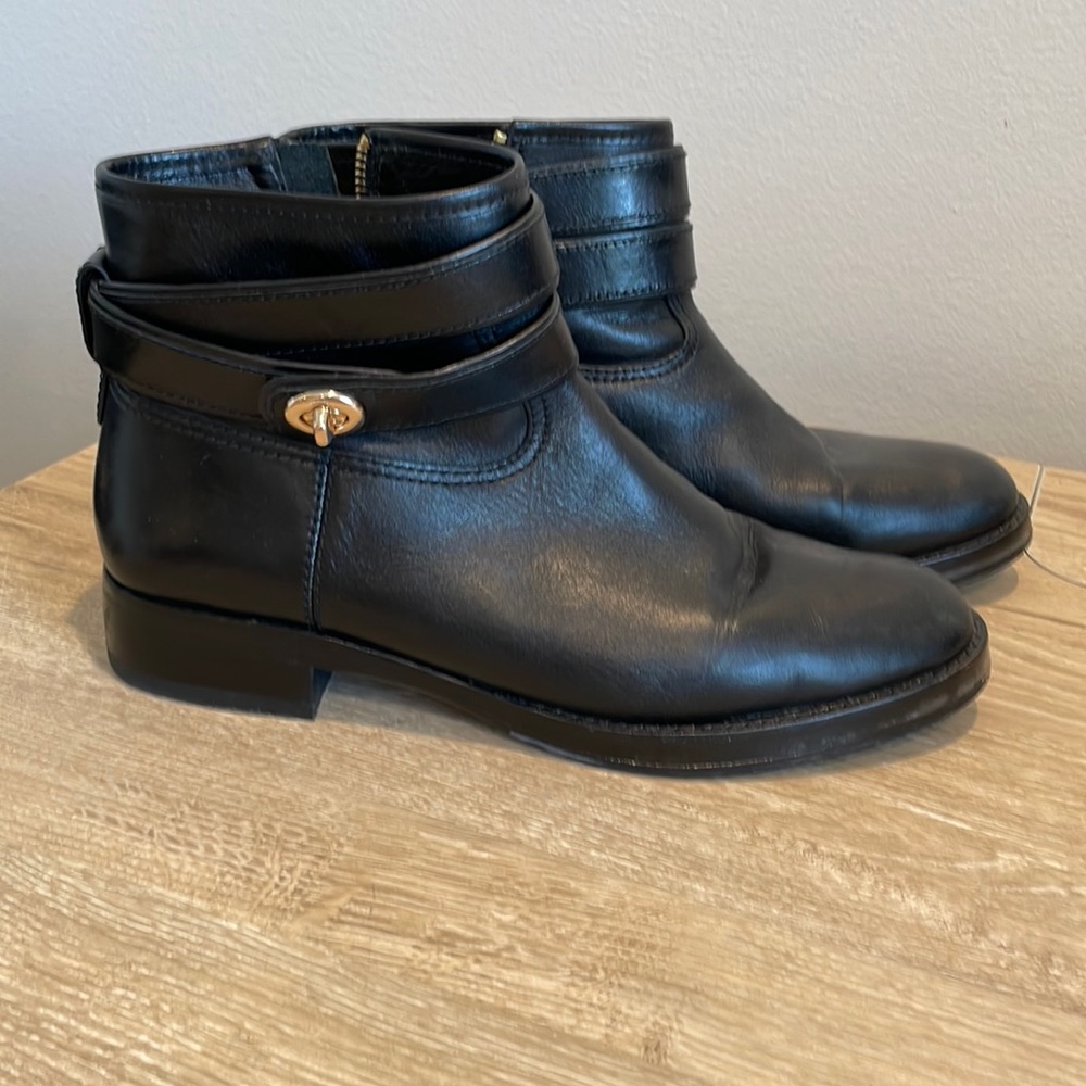 Coach Black Leather Boots Size 9